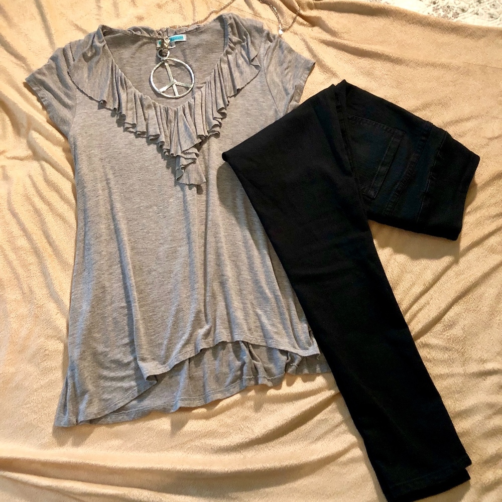 Silver ! Charm V-Neck Top